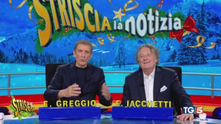 Cachet di Ezio Greggio ed Enzo Iacchetti a Striscia la Notizia